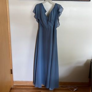Azazie bridesmaids dress. Dusty blue. Size 8